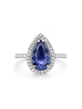 Vintage Pear Blue Sapphire Engagement Ring