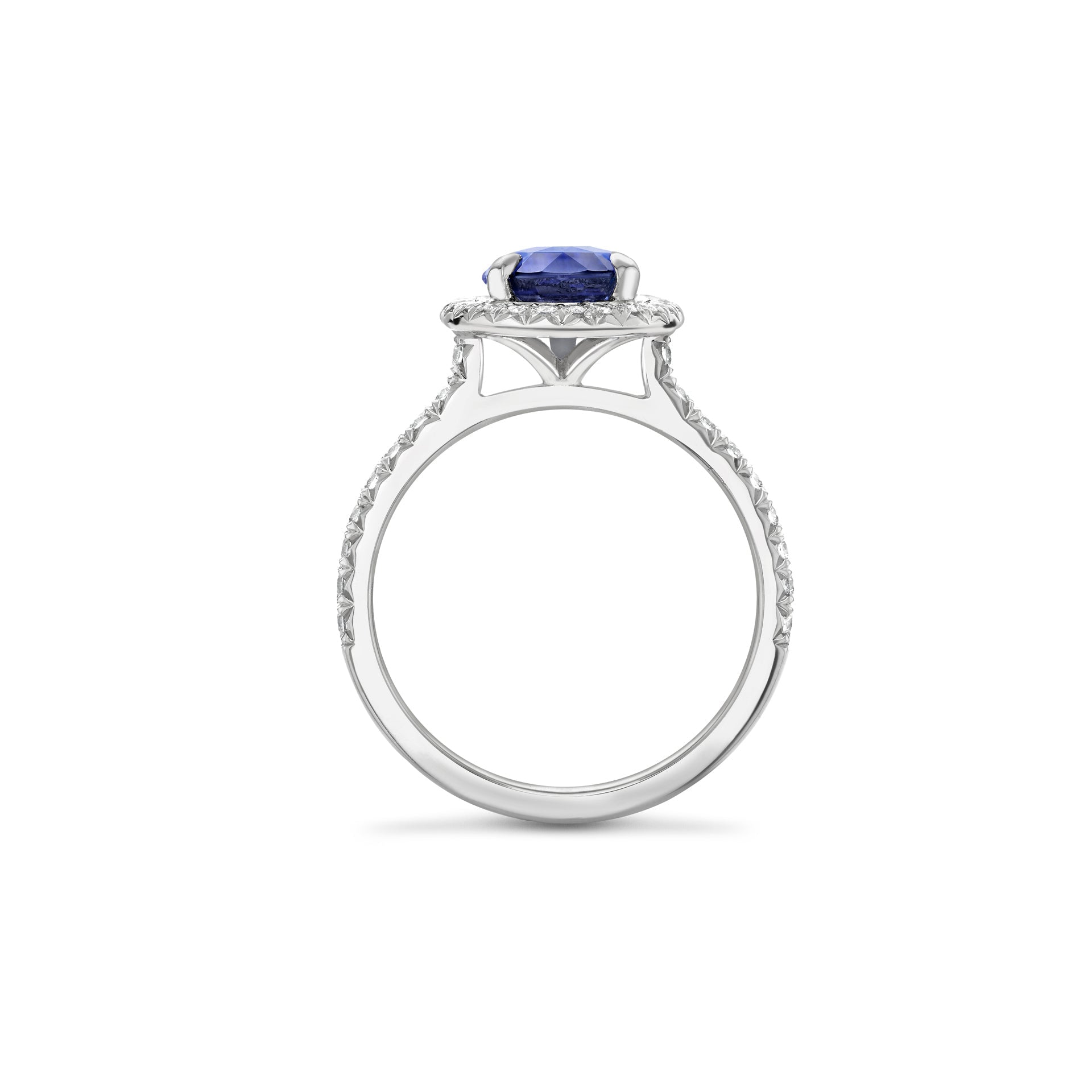 Vintage Pear Blue Sapphire Engagement Ring