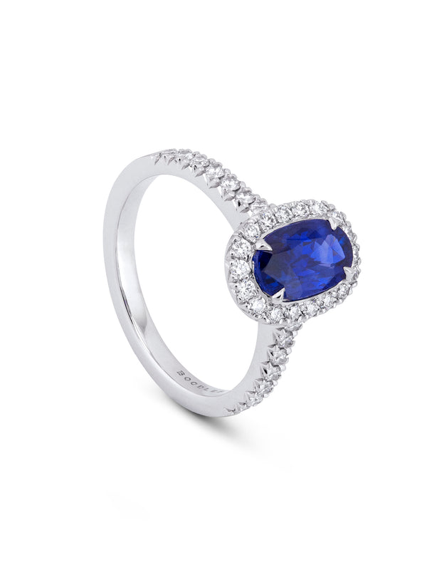 Vintage Oval Blue Sapphire Engagement Ring (1.9 carat approx.)