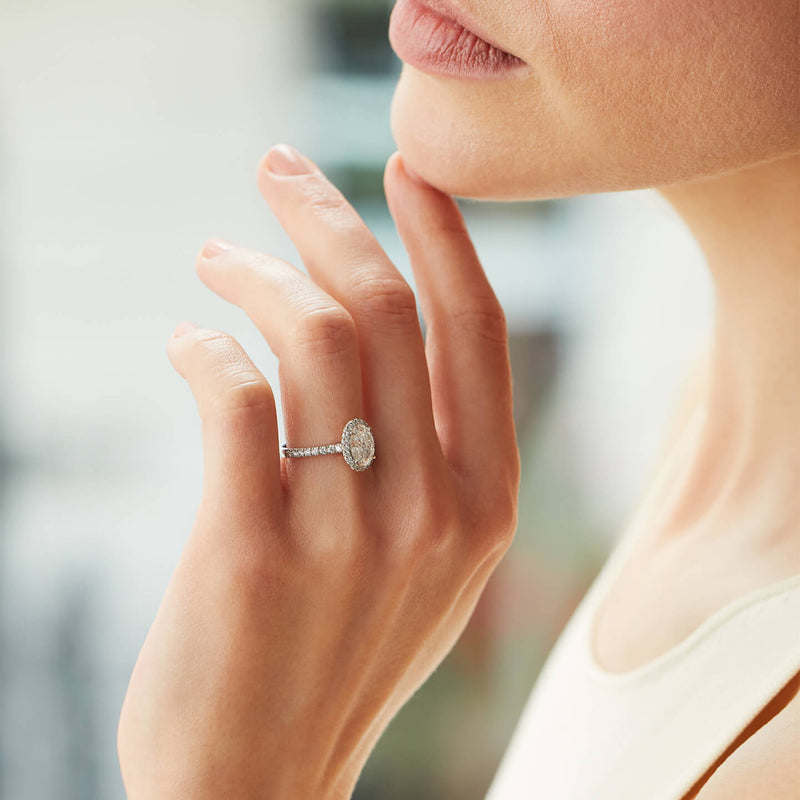 Vintage Oval Platinum Diamond Engagement Ring 0.9 carat