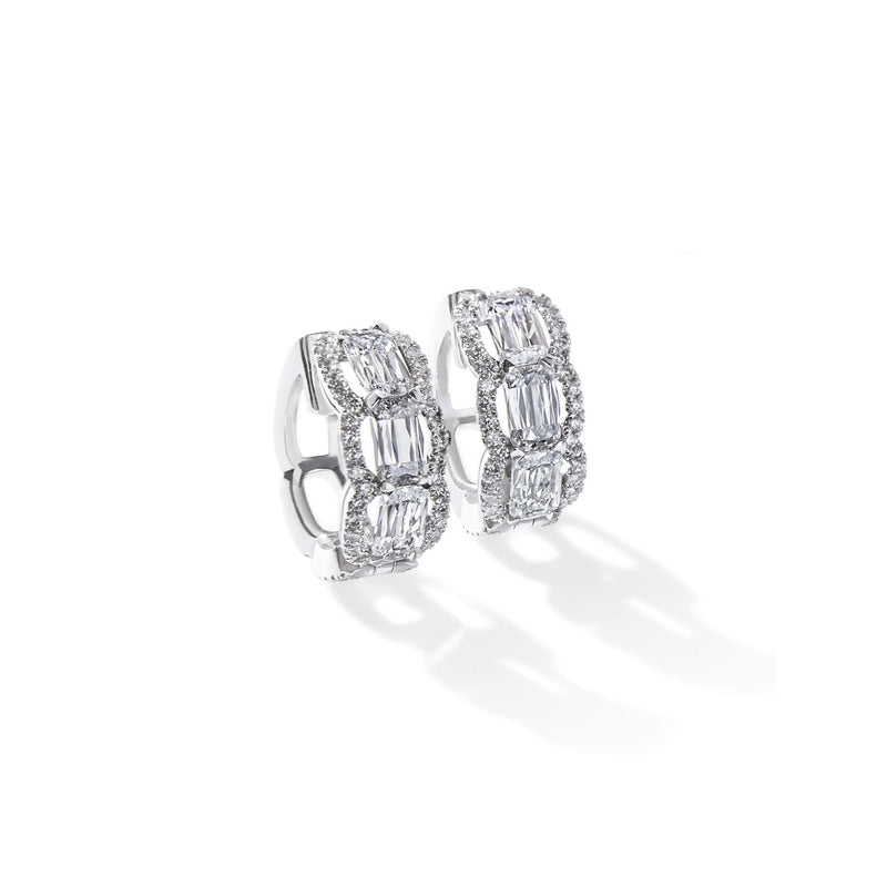 Ashoka Vintage Platinum Diamond Hoop Earrings