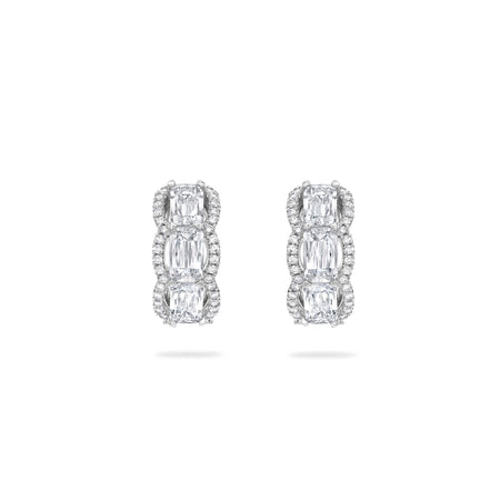 Ashoka Vintage Platinum Diamond Hoop Earrings