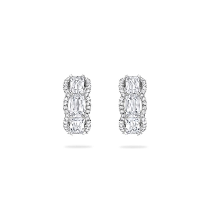 Ashoka Vintage Platinum Diamond Hoop Earrings