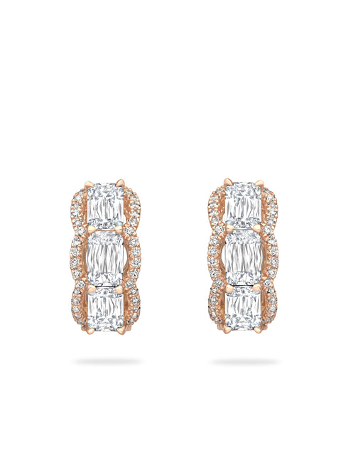 Ashoka Vintage Rose Gold Diamond Hoop Earrings