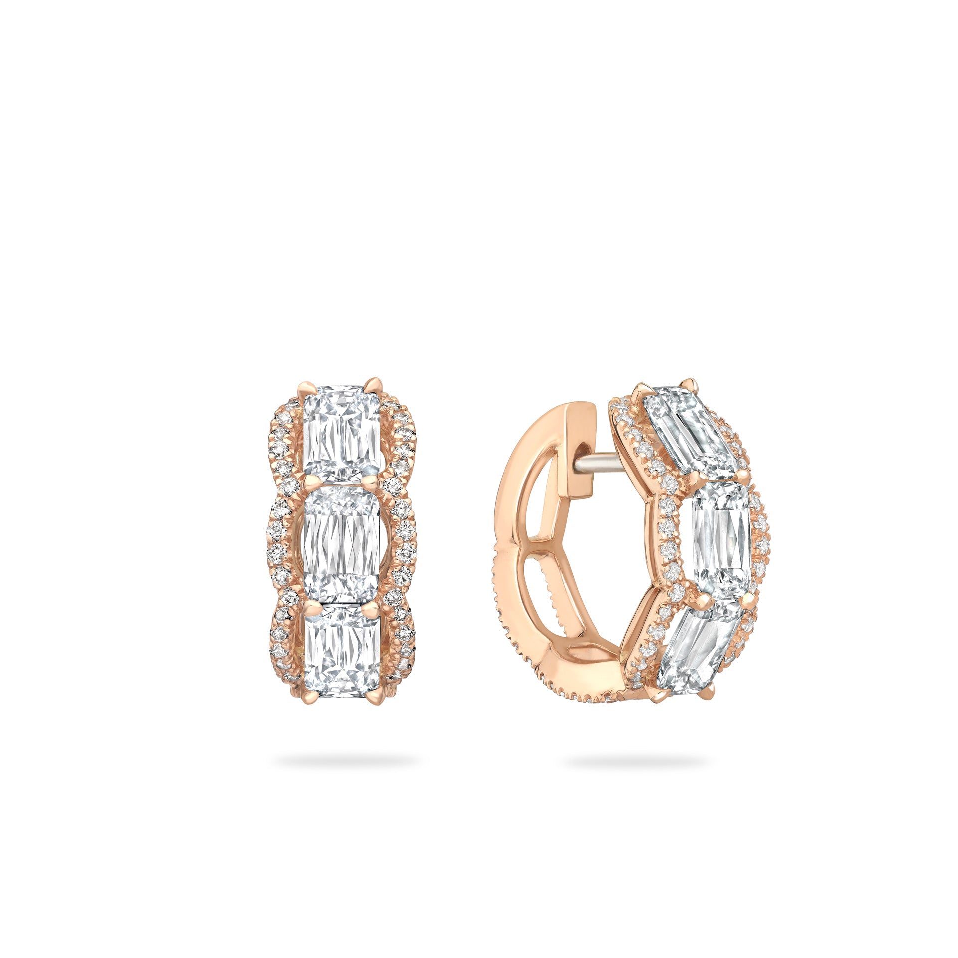 Ashoka Vintage Rose Gold Diamond Hoop Earrings