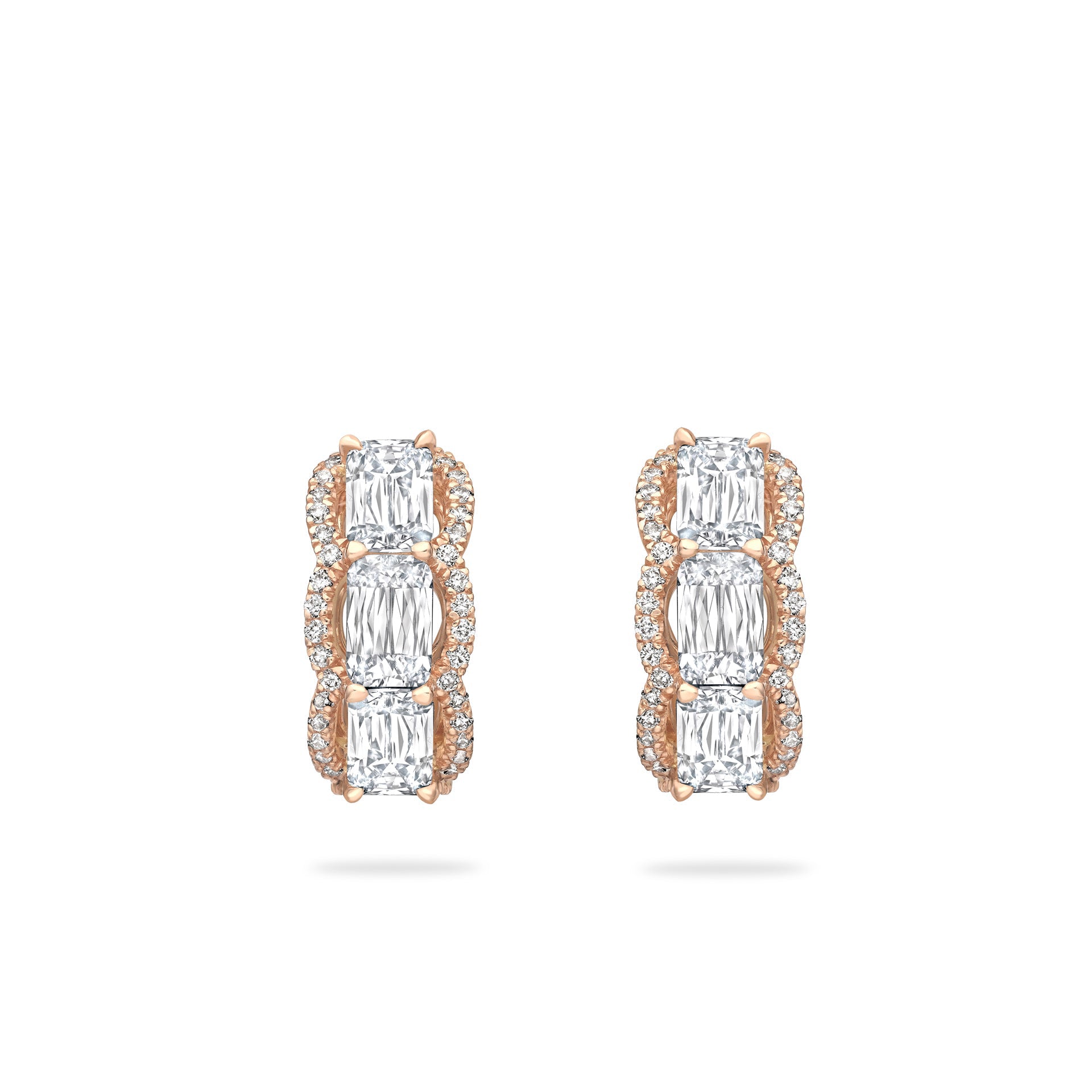 Ashoka Vintage Rose Gold Diamond Hoop Earrings