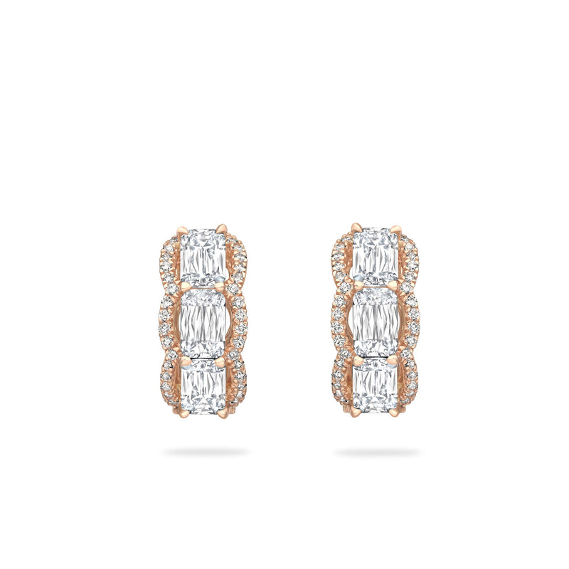 Ashoka Vintage Rose Gold Diamond Hoop Earrings
