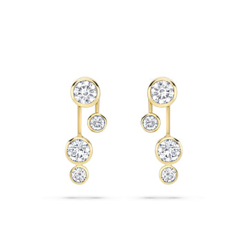 Raindance Detachable Double Drop Yellow Gold Earrings