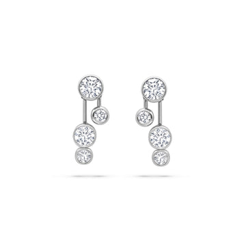 Raindance Detachable Double Drop Platinum Earrings