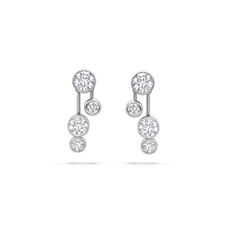 Raindance Detachable Double Drop Platinum Earrings