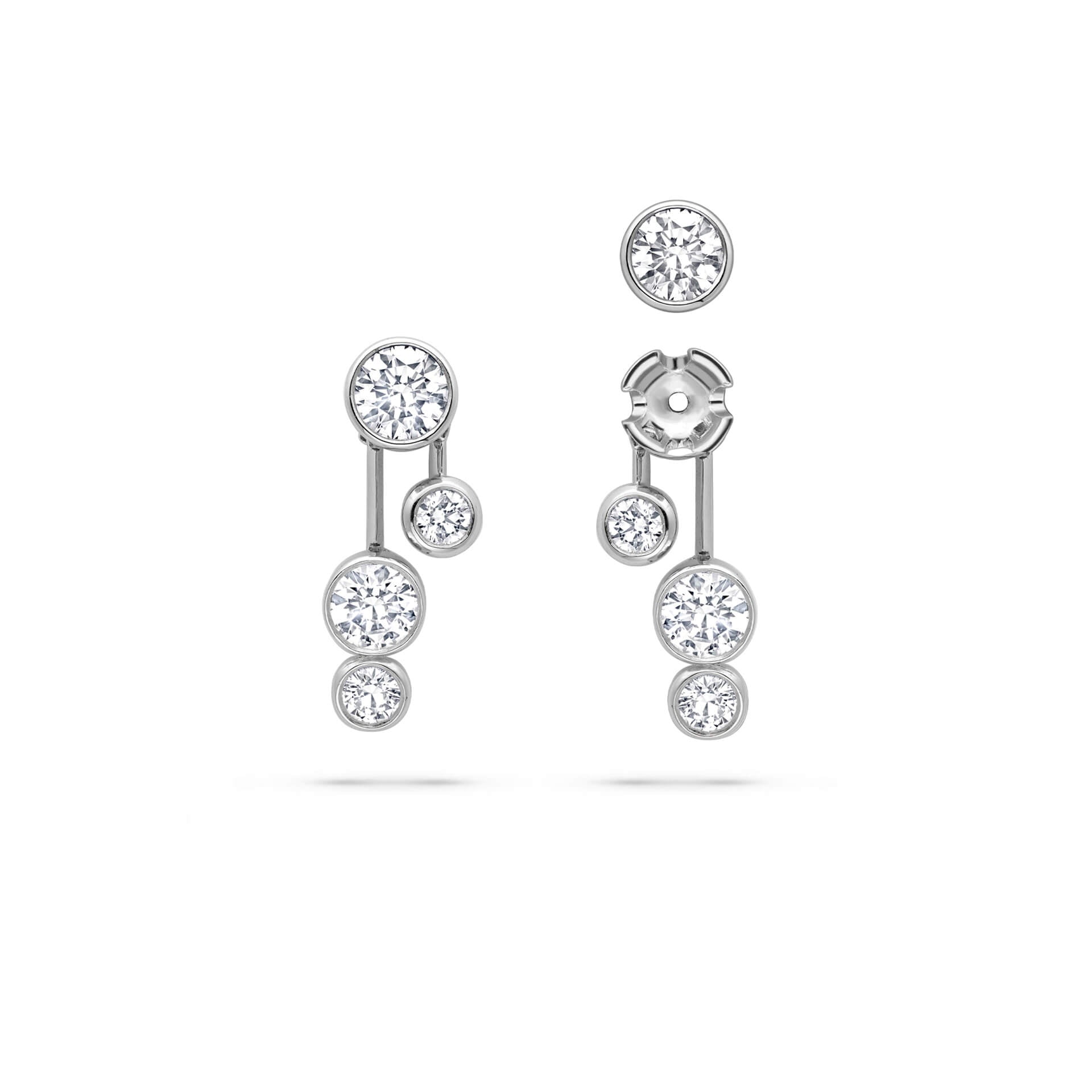 Raindance Detachable Double Drop Platinum Earrings