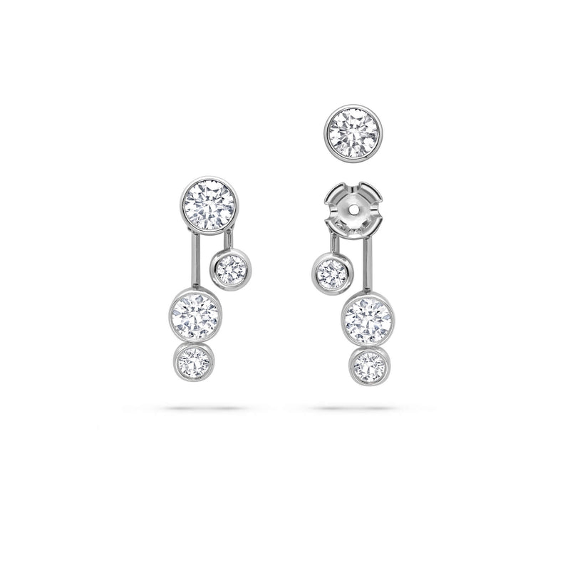 Raindance Large Detachable Double Drop Platinum Earrings