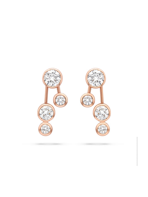 Raindance Large Detachable Double Drop Rose Gold Earrings