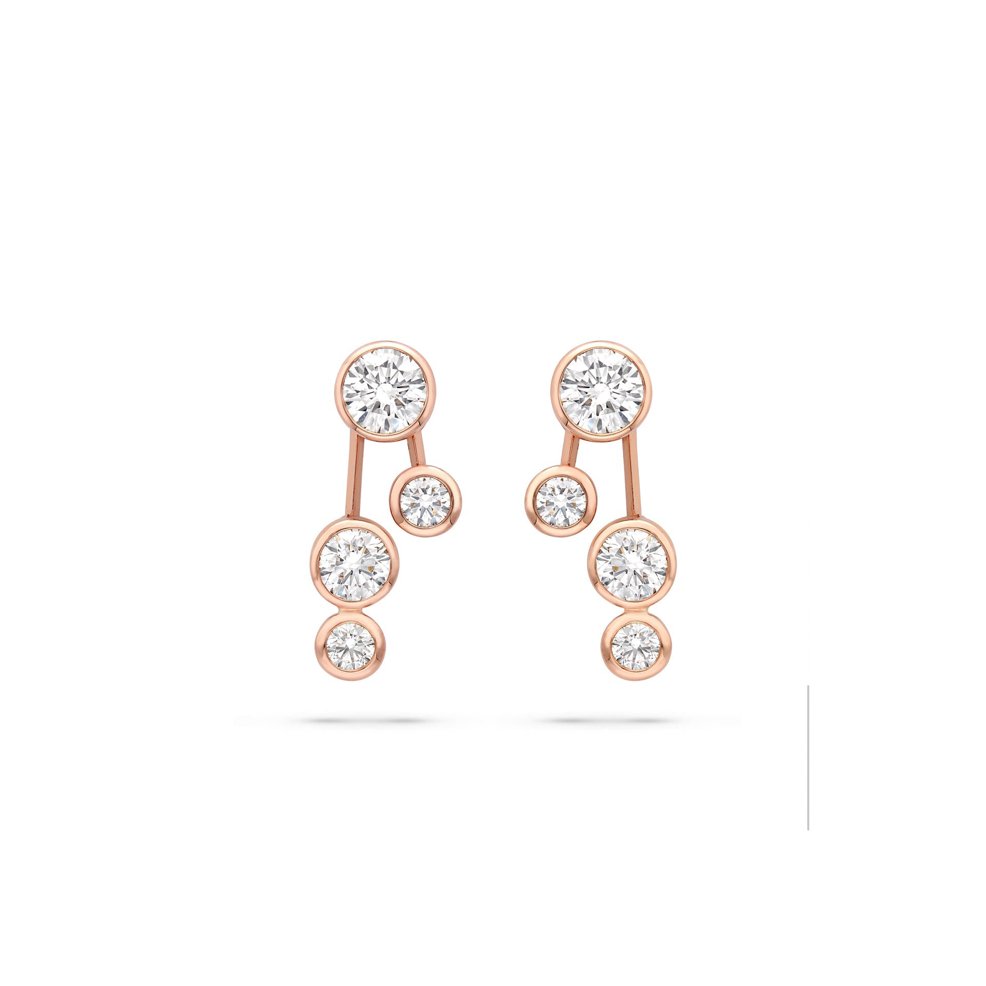 Raindance Large Detachable Double Drop Rose Gold Earrings