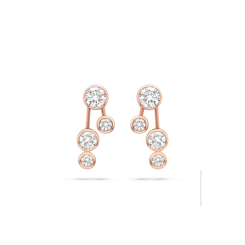 Raindance Large Detachable Double Drop Rose Gold Earrings