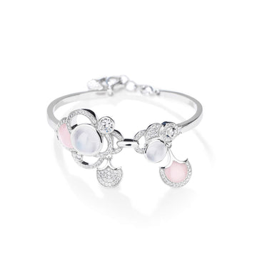 Raindrop Moonstone Pink Opal Bangle