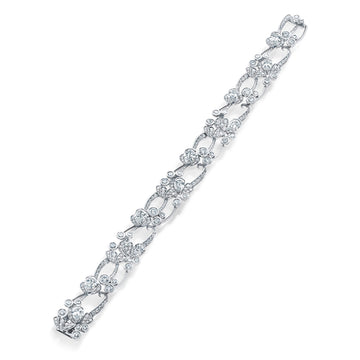 Chalk Stream Open Platinum Diamond Bracelet