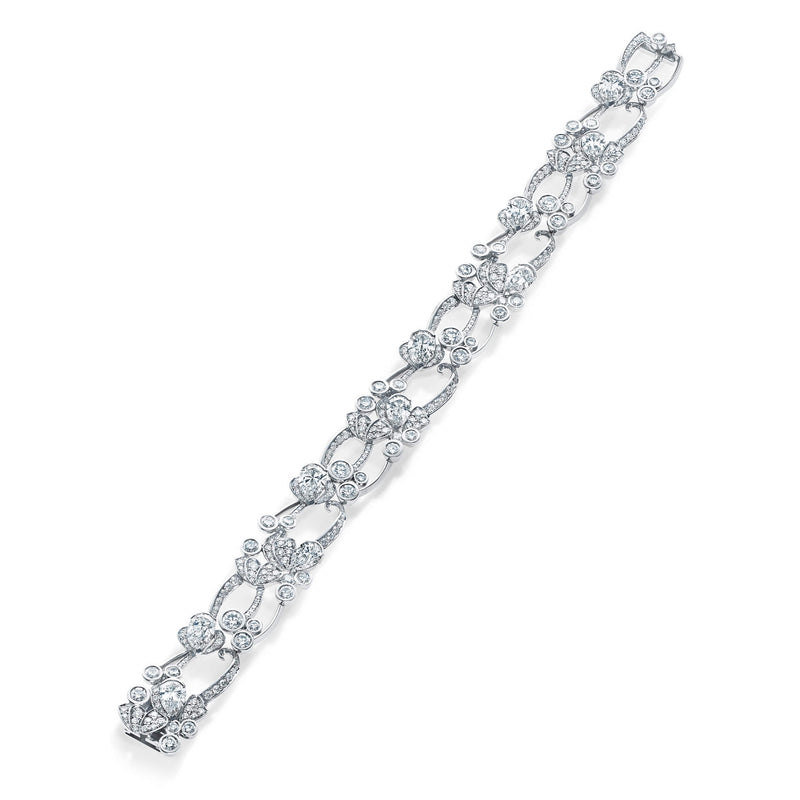 Chalk Stream Open Platinum Diamond Bracelet