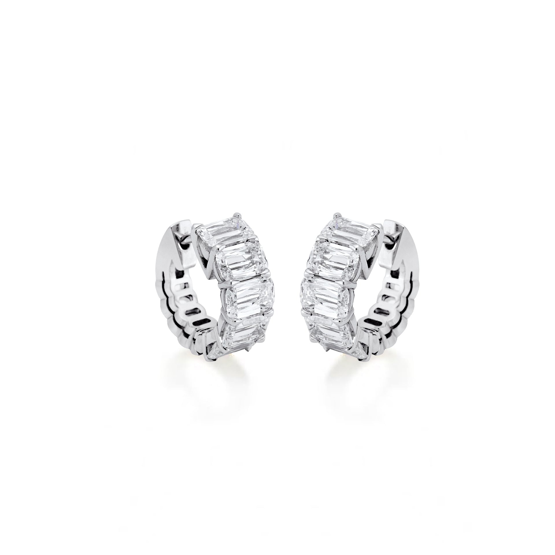 Ashoka Diamond Platinum Hoop Earrings