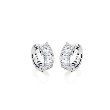 Ashoka Diamond Platinum Hoop Earrings