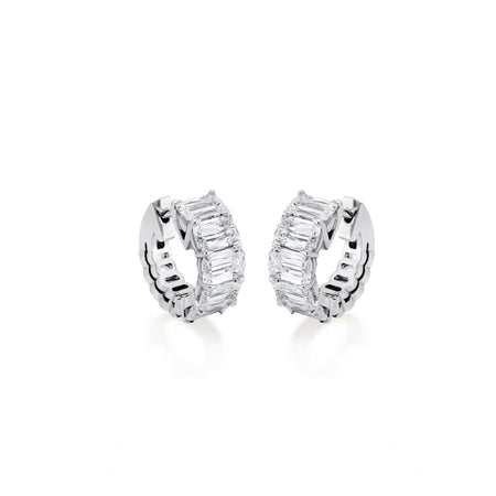 Ashoka Diamond Platinum Hoop Earrings