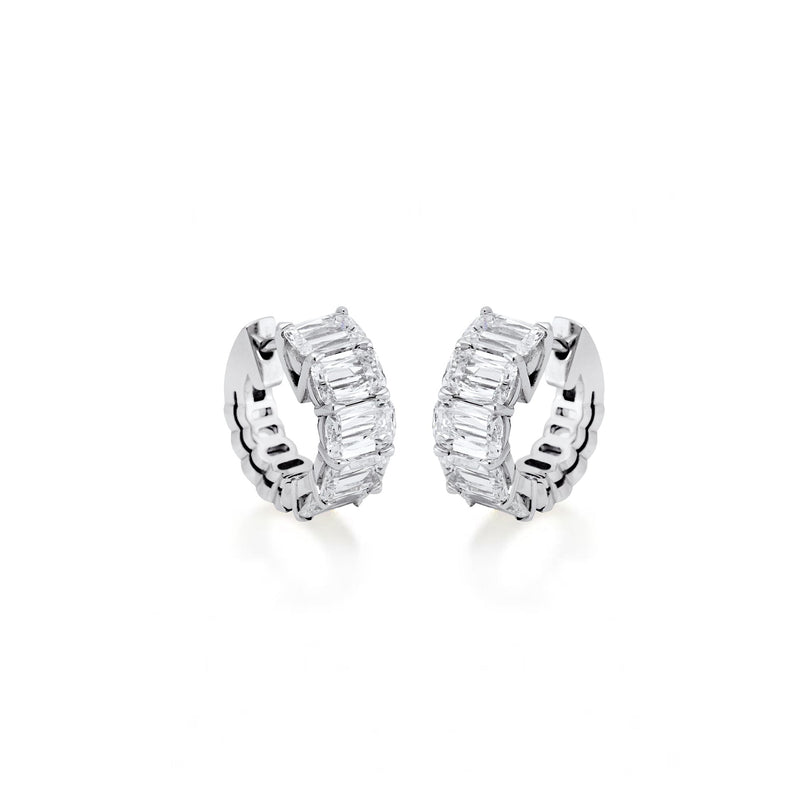 Ashoka Diamond Platinum Hoop Earrings