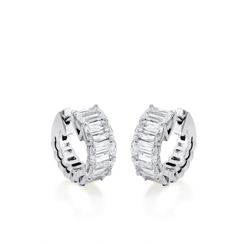 Ashoka Diamond Platinum Hoop Earrings