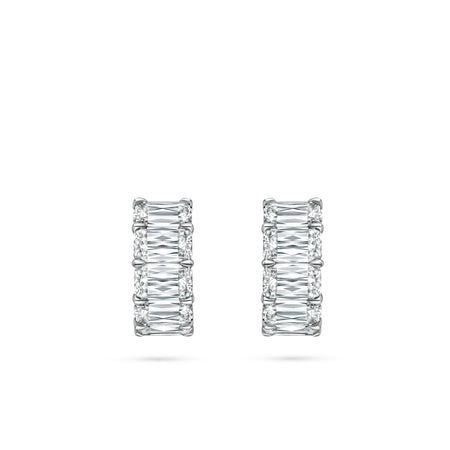 Ashoka Diamond Platinum Hoop Earrings
