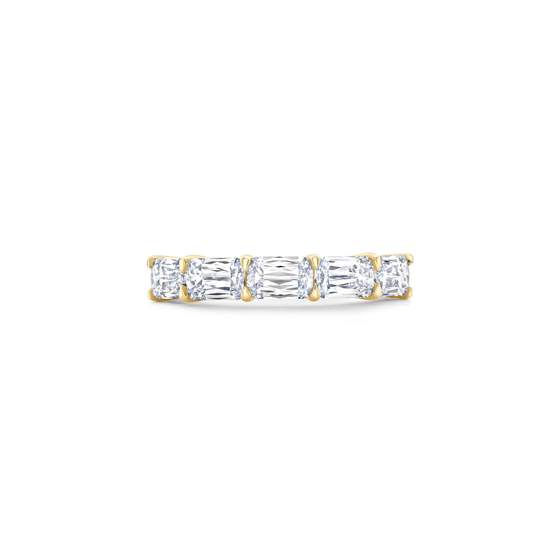 Classic Ashoka Diamond Yellow Gold Semi Eternity Ring