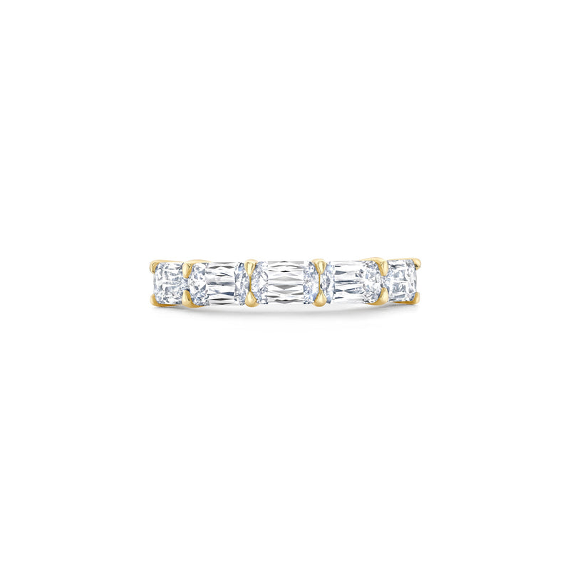 Classic Ashoka Diamond Yellow Gold Semi Eternity Ring