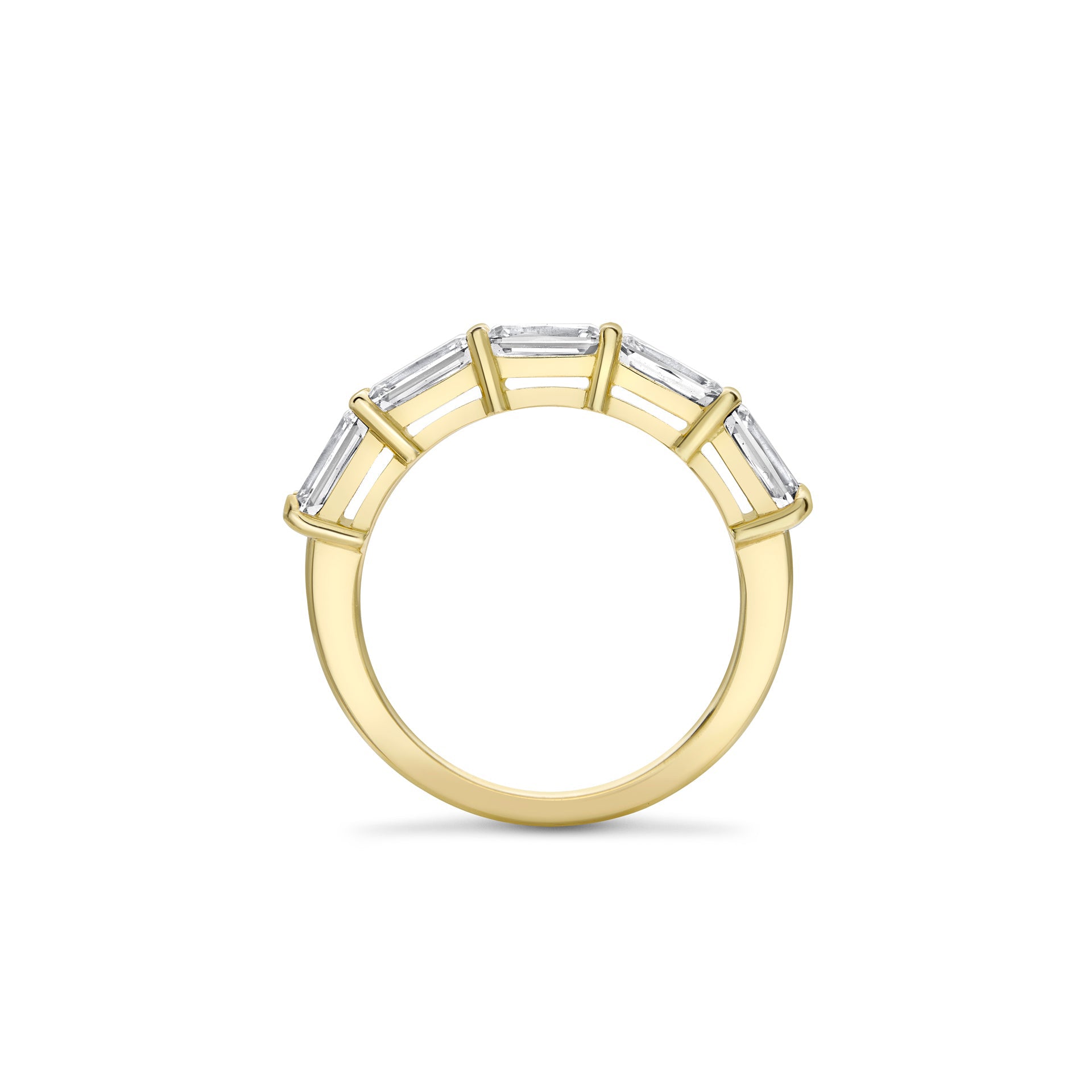 Classic Ashoka Diamond Yellow Gold Semi Eternity Ring