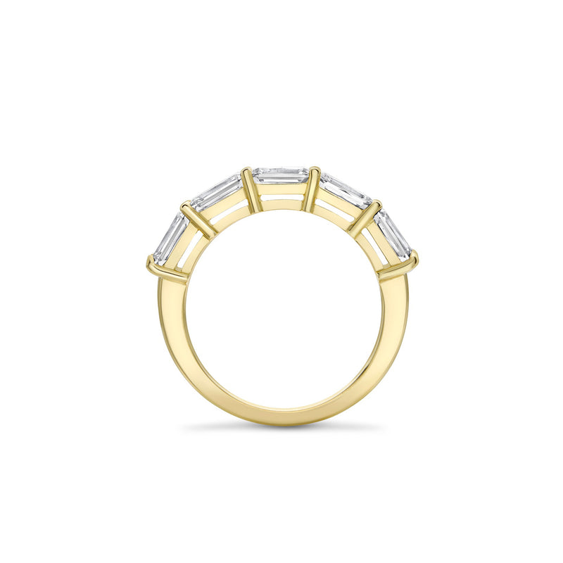Classic Ashoka Diamond Yellow Gold Semi Eternity Ring