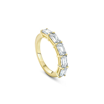 Classic Ashoka Diamond Yellow Gold Semi Eternity Ring
