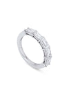 Classic Ashoka Diamond Platinum Semi Eternity Ring