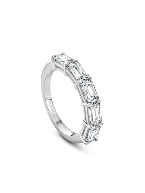 Classic Ashoka Diamond Platinum Semi Eternity Ring