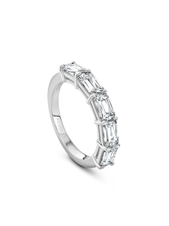 Classic Ashoka Diamond Platinum Semi Eternity Ring
