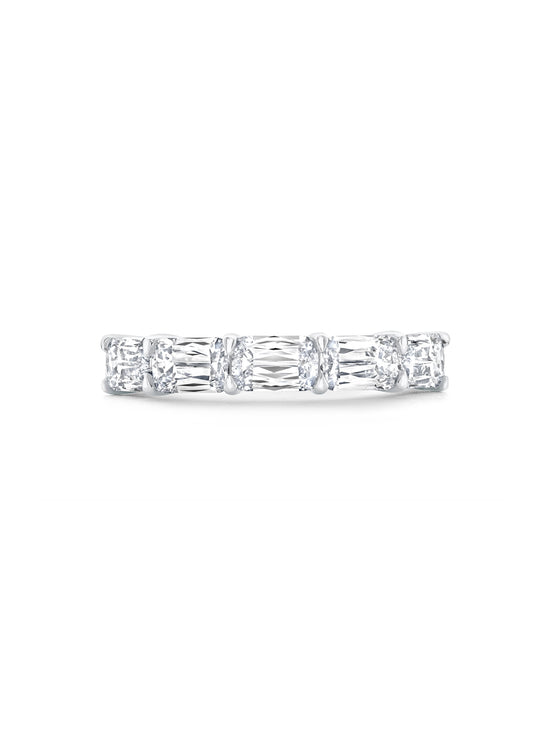 Classic Ashoka Diamond Platinum Semi Eternity Ring