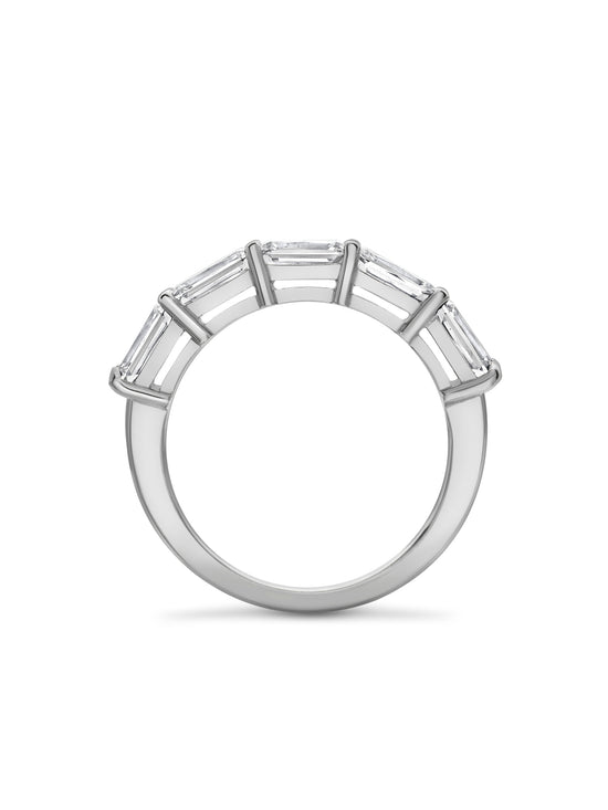 Classic Ashoka Diamond Platinum Semi Eternity Ring