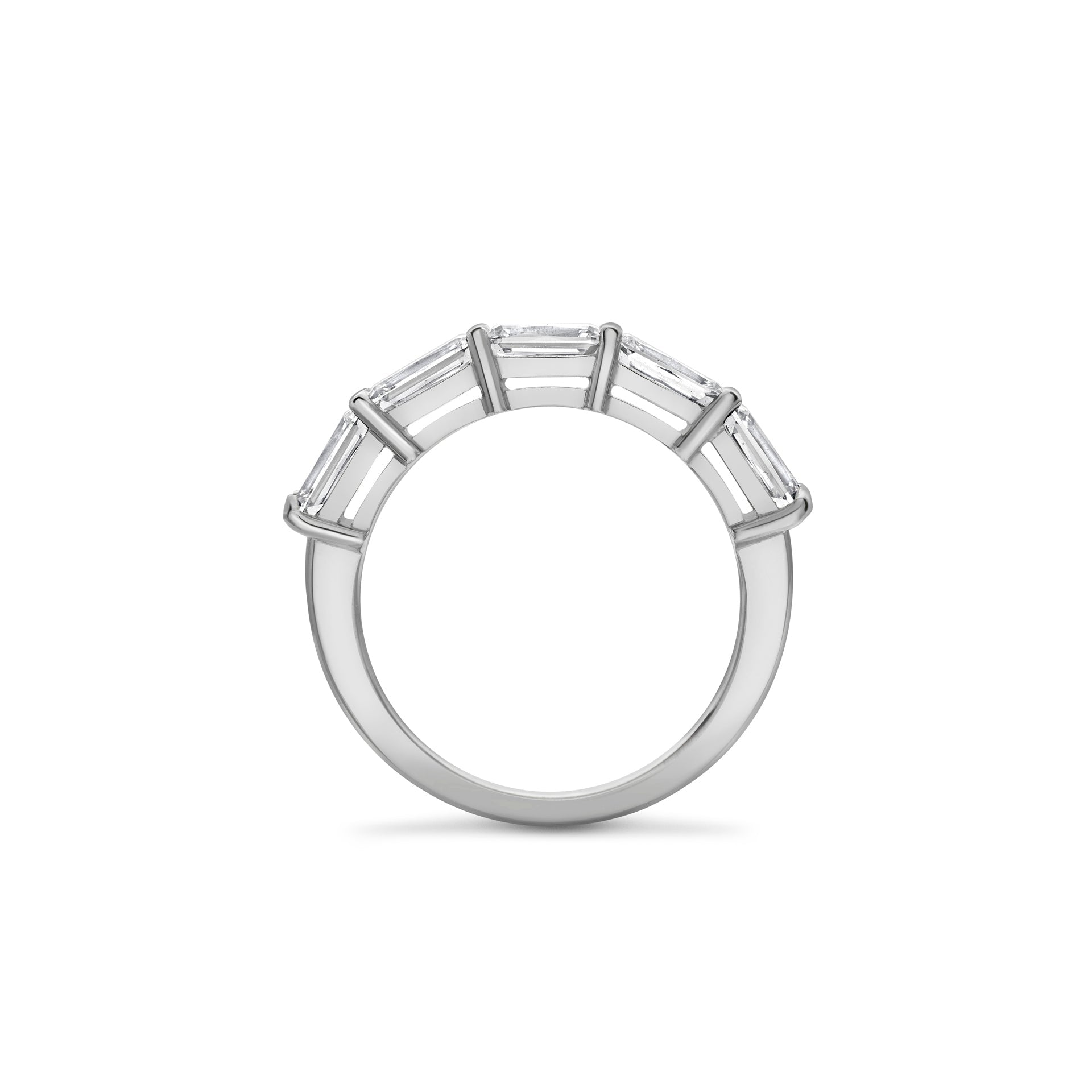Classic Ashoka Diamond Platinum Semi Eternity Ring