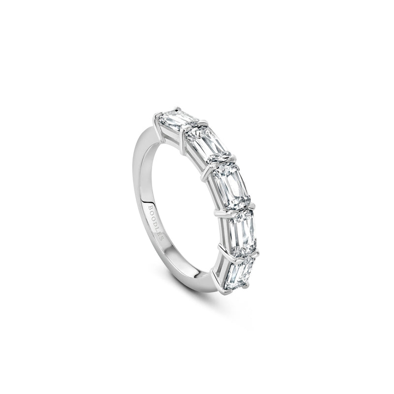 Classic Ashoka Diamond Platinum Semi Eternity Ring