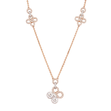 Be Boodles Large Rose Gold Diamond Pendant