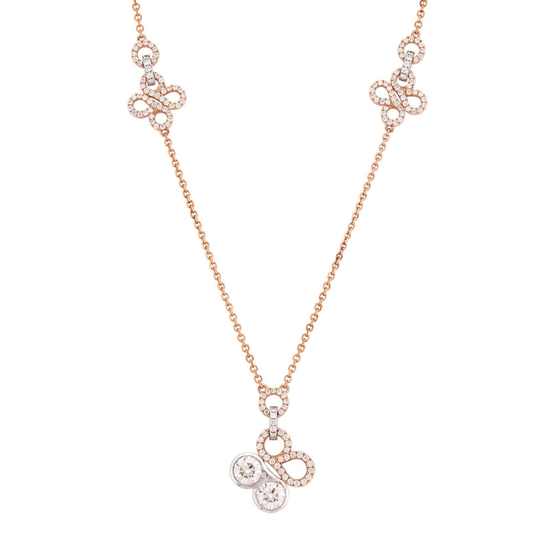 Be Boodles Large Rose Gold Diamond Pendant