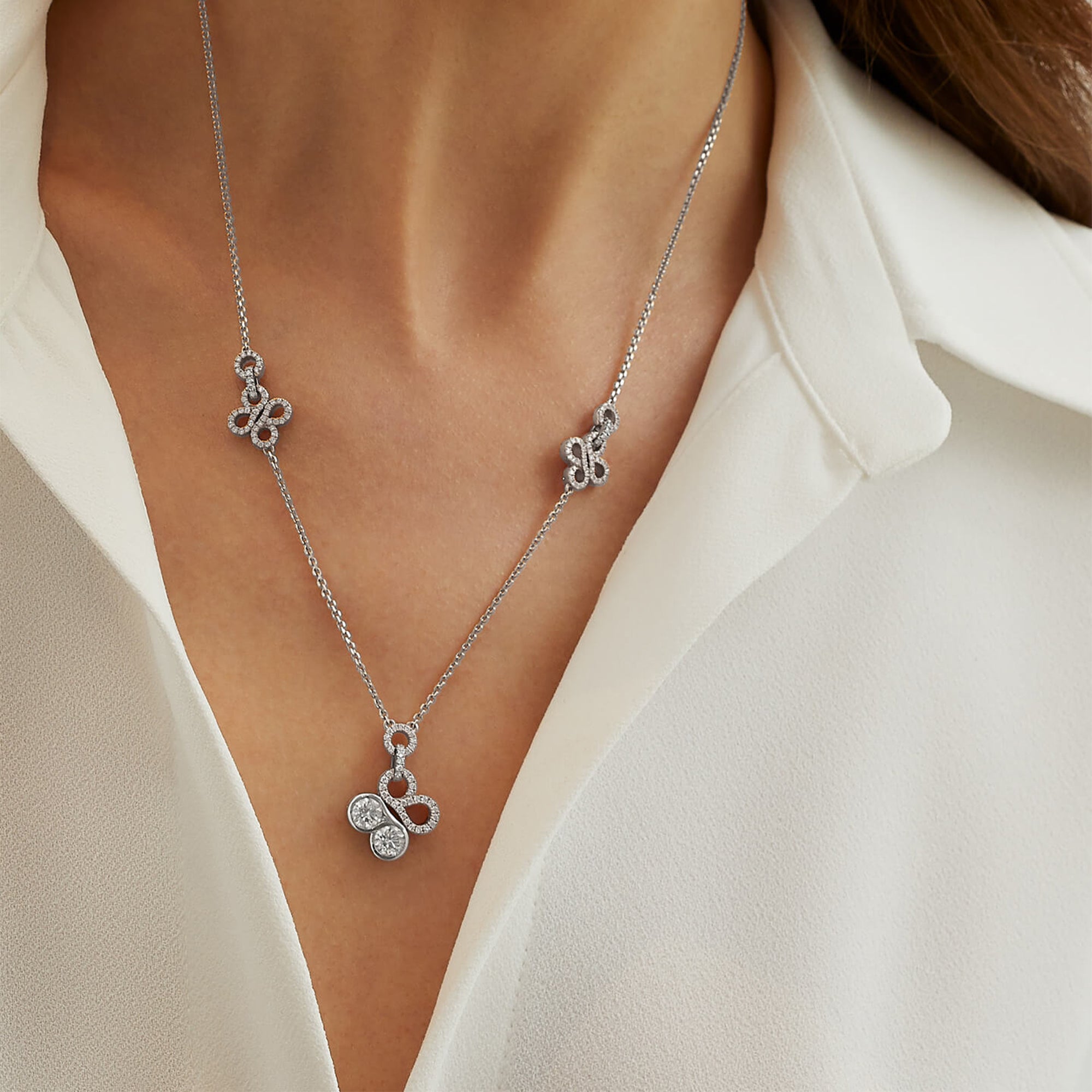 Be Boodles Large White Gold Diamond Pendant