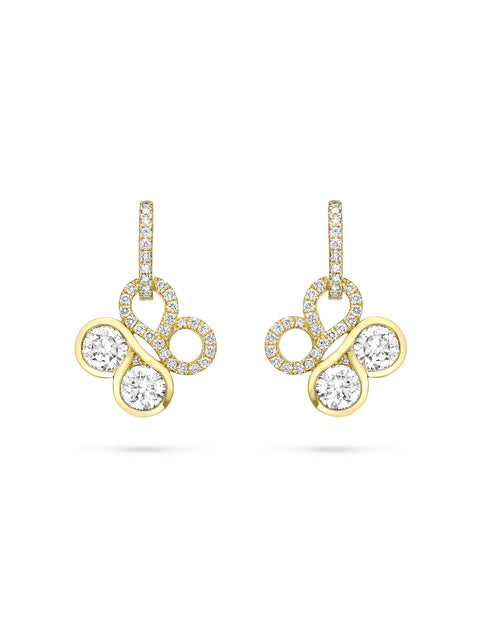 Be Boodles Large Yellow Gold Diamond Drop Earrings