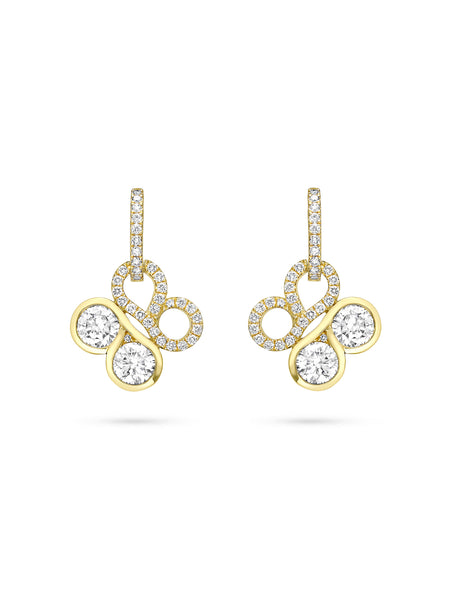 Be Boodles Large Yellow Gold Diamond Drop Earrings