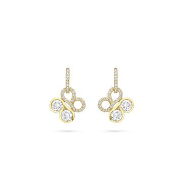 Be Boodles Large Yellow Gold Diamond Drop Earrings