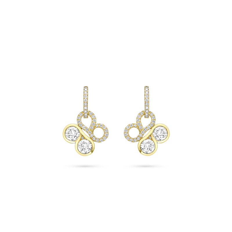 Be Boodles Large Yellow Gold Diamond Drop Earrings