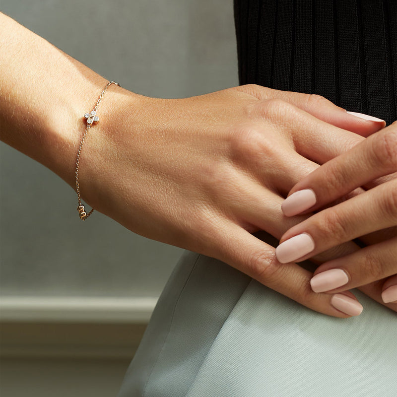 Be Boodles Rose Gold Triple Charm Bracelet