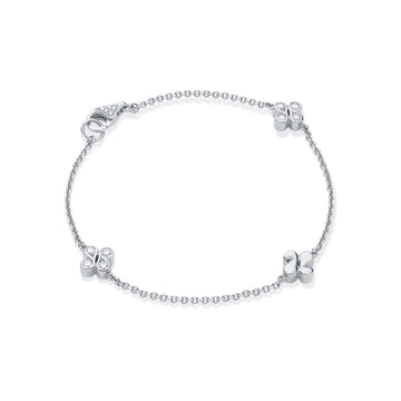 Be Boodles White Gold Triple Charm Bracelet