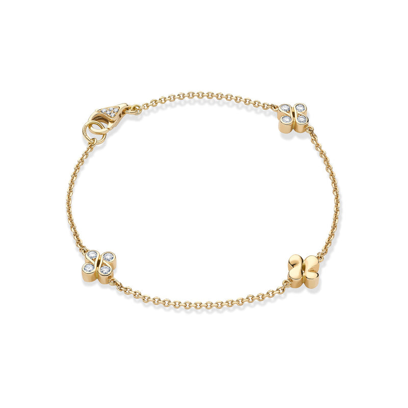 Be Boodles Yellow Gold Triple Charm Bracelet